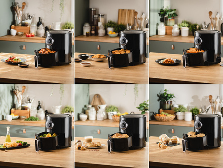 FRYTOWNICA BEZTŁUSZCZOWA DELIMANO AIR FRYER STAR CZARNA