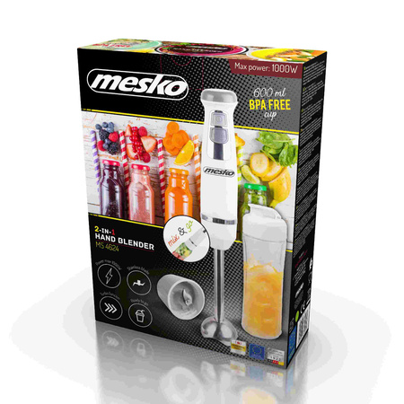 BLENDER RĘCZNY 1000W POJEMNIK BIDON BPA FREE MESKO MS4624