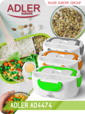 LUNCHBOX POJEMNIK ŚNIADANIÓWKA PODGRZEWANY 1100ml ADLER GREEN AD 4474