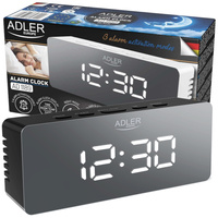 BUDZIK ZEGAR ALARM GODZINA TEMPERATURA ADLER AD1189b | Black