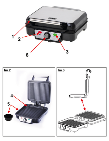 GRILL ELEKTRYCZNY 2500W 28x23cm MESKO | MS3050