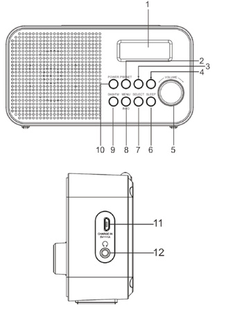 RADIOBUDZIK CYFROWE ALARM FM / DAB / DAB+ USB CAMRY CR1179