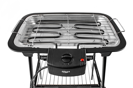 GRILL OGRODOWY  ELEKTRYCZNY 2w1 STOJĄCY 2400W 37x21cm ADLER | AD6602 adler-europe