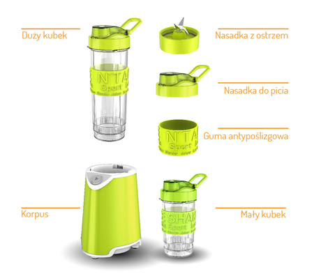 BLENDER DO SMOOTHIE OSOBISTY PERSONALNY KIELICHOWY KRUSZY LÓD 800W 4 OSTRZA BPA FREE 570ml 400ml CAMRY | CR4069