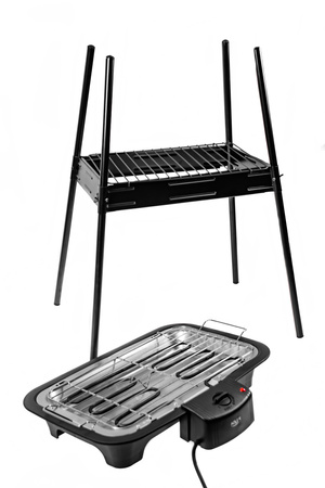 GRILL OGRODOWY  ELEKTRYCZNY 2w1 STOJĄCY 2400W 37x21cm ADLER | AD6602 adler-europe