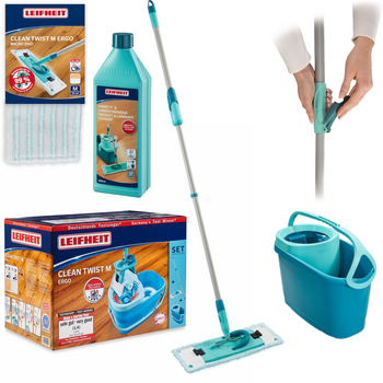 MOP OBROTOWY PŁASKI LEIFHEIT CLEAN TWIST ERGO M DODATKOWA NAKŁADKA PŁYN | 52120