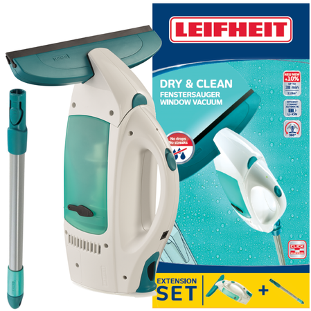 Leifheit Dry&Clean 51001: Skuteczny Odkurzacz do Szyb - Perfekcyjne Czyszczenie Bez Zacieków i Smug! 