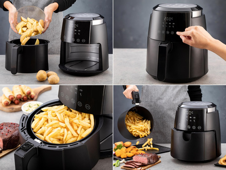 FRYTOWNICA BEZTŁUSZCZOWA DELIMANO AIR FRYER DELUXE NOIR