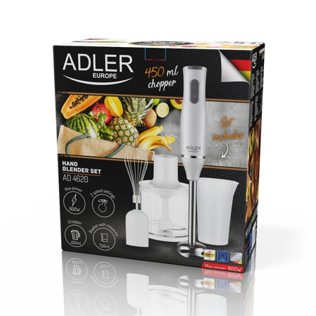 BLENDER RĘCZNY ROZDRABNIACZ 800W 2 PRĘDKOŚCI | ADLER AD4620