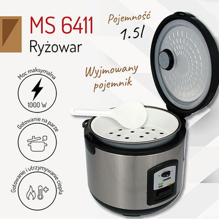 GARNEK DO GOTOWANIA RYŻU RYŻOWAR 1,5L MESKO MS6411