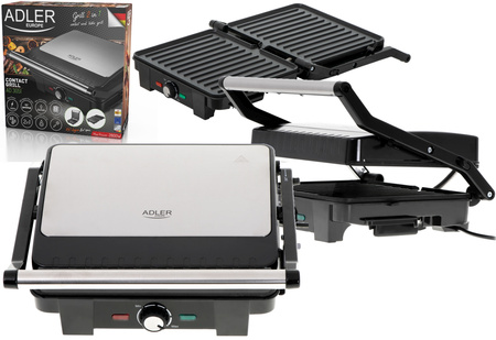 GRILL OPIEKACZ ELEKTRYCZNY XXL 2800W 29x24cm ADLER | AD3051