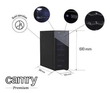 LODÓWKA NA WINO 12 BUTELEK 33L CAMRY CR8068