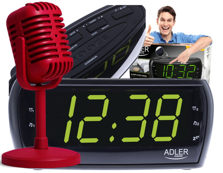 RADIOBUDZIK AM/FM ANTENA DRZEMKA LED ADLER | AD1121