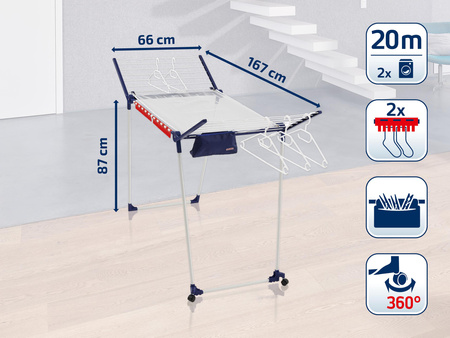 Suszarka na pranie stojąca Leifheit Pegasus 200 Solid Deluxe Mobile 81517