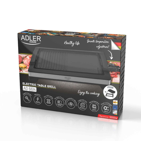 GRILL ELEKTRYCZNY STOŁOWY 3000W ADLER | AD6614