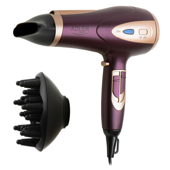 Suszarka do włosów 2400W Z JONIZACJĄ Zimny nawiew + Koncentrator i Dyfuzor ADLER EUROPE AD2248B